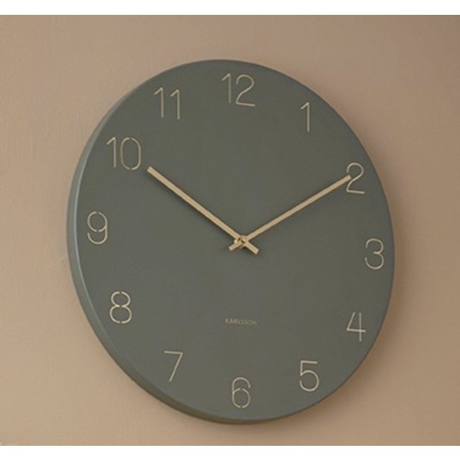 Karlsson Wandklok Charm Engraved Numbers groen Ø 40 cm
