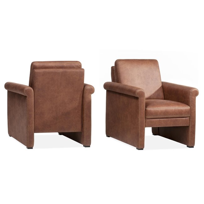 WoonMax Fauteuil Portland rug laag stof Art beige showroommodel