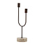 Light en Living Kandelaar 2L 12x10x35 cm FLORIKE mat  zwart+zand travertin