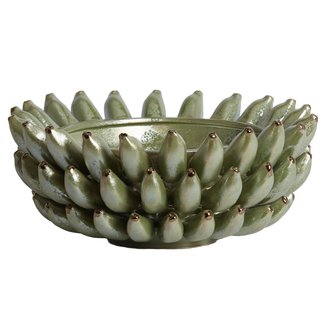 Light en Living Schaal Ø34x15 cm ZITA keramiek groen  parelmoer