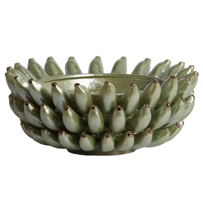 Light en Living Schaal Ø34x15 cm ZITA keramiek groen  parelmoer