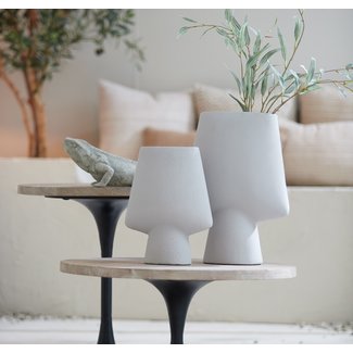 Light en Living Vaas deco CIARA  keramiek grijs - 2 maten Light en Living Vaas deco CIARA  keramiek grijs - 2 maten