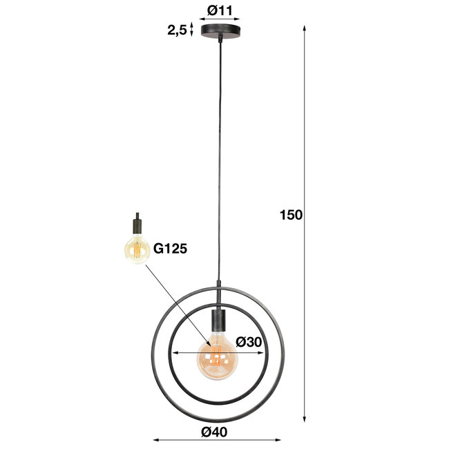 WoonStijl Hanglamp 1L Turn around