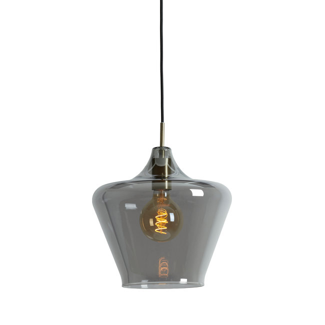 Light en Living Hanglamp Ø30x30 cm SOLLY antiek brons+smoke glas