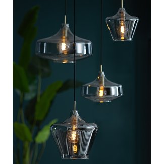 Light en Living Hanglamp Ø22x21 cm SOLLY antiek brons+smoke glas Light en Living Hanglamp Ø22x21 cm SOLLY antiek brons+smoke glas