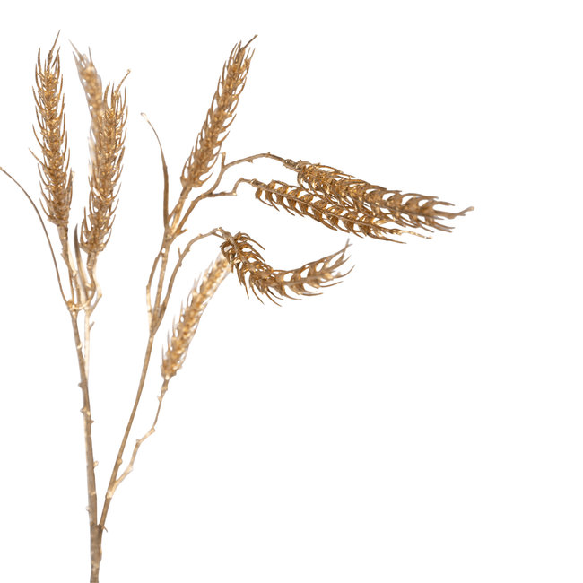 PTMD Kunsttak Leaves Plant gold metallic wheat spray