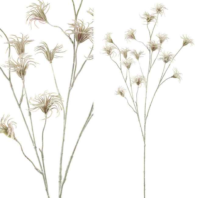 PTMD Kunsttak Garden Flower green clematis seed spray