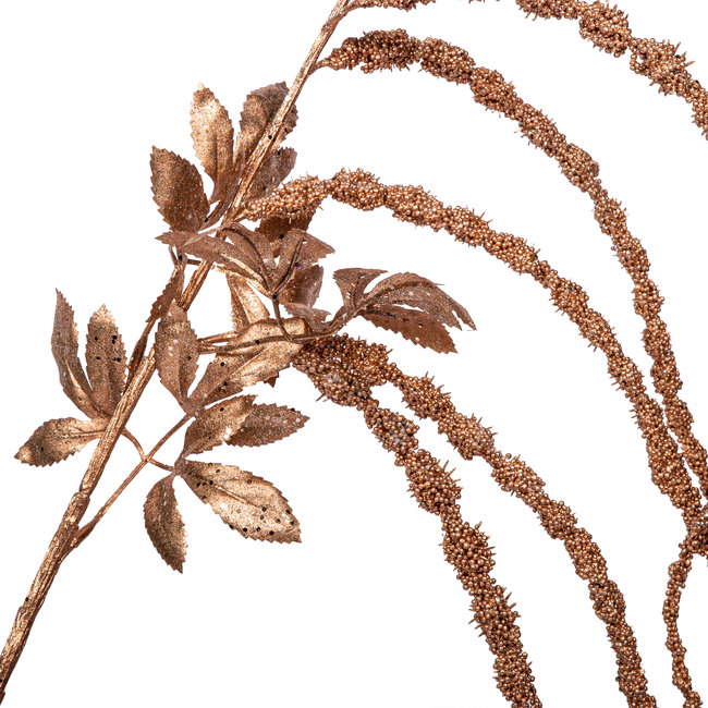PTMD Kunsttak Twig Plant copper glitter amaranthus spray