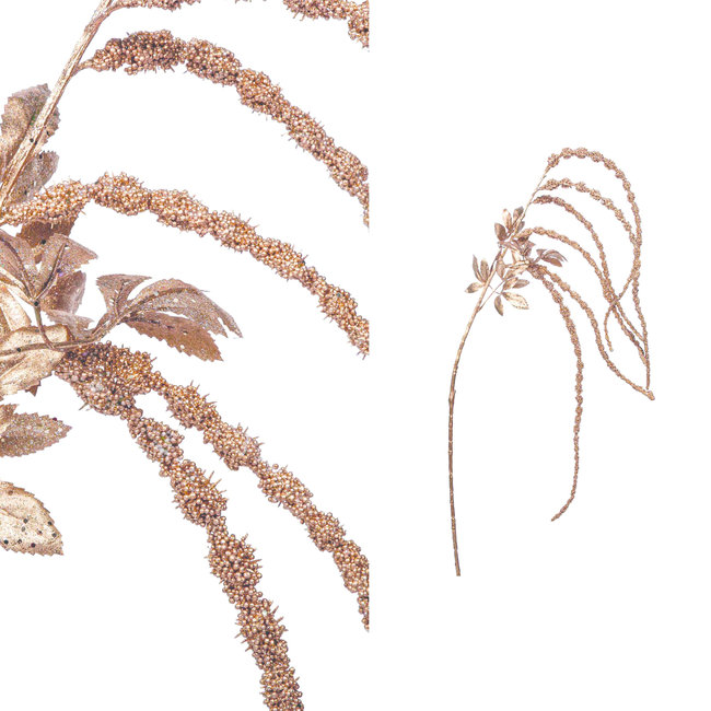 PTMD Kunsttak Twig Plant copper glitter amaranthus spray