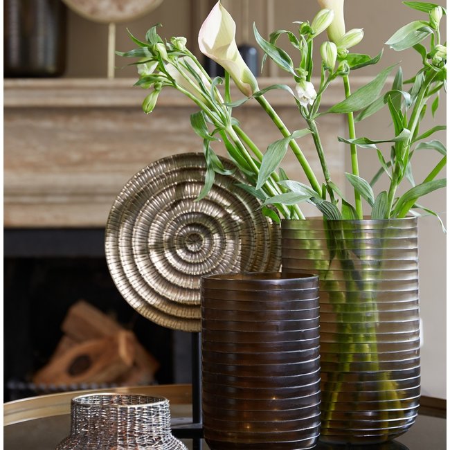 Light en Living Ornament op voet 35x10x50 cm PILAR  antiek brons+zwart