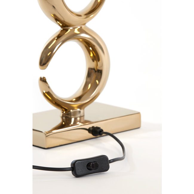 Light en Living Lampvoet 23x13x65 cm MAAN licht goud