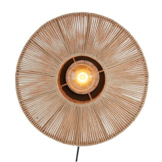 Light en Living Wandlamp Ø43x43 cm LYRA naturel+mat  zwart Light en Living Wandlamp Ø43x43 cm LYRA naturel+mat  zwart