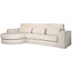 Richmond Interiors  Bank Felix lounge links rond + 2.5 zitter white chenille (Bergen 900 white chenille)