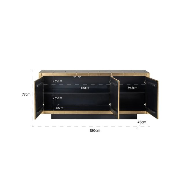 Richmond Interiors  Dressoir Collada 3-deuren goud