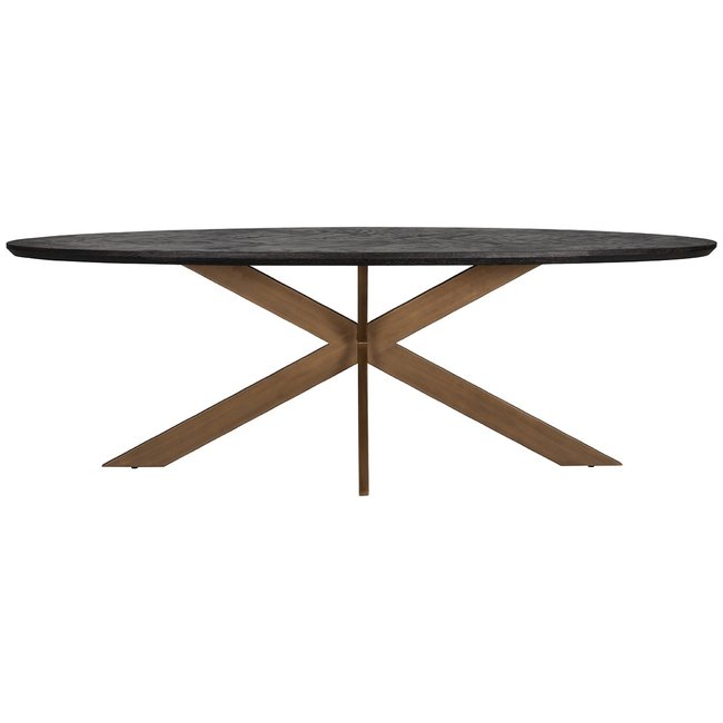 Richmond Interiors  Eettafel Blackbone brass ovaal 260 (Black rustic)
