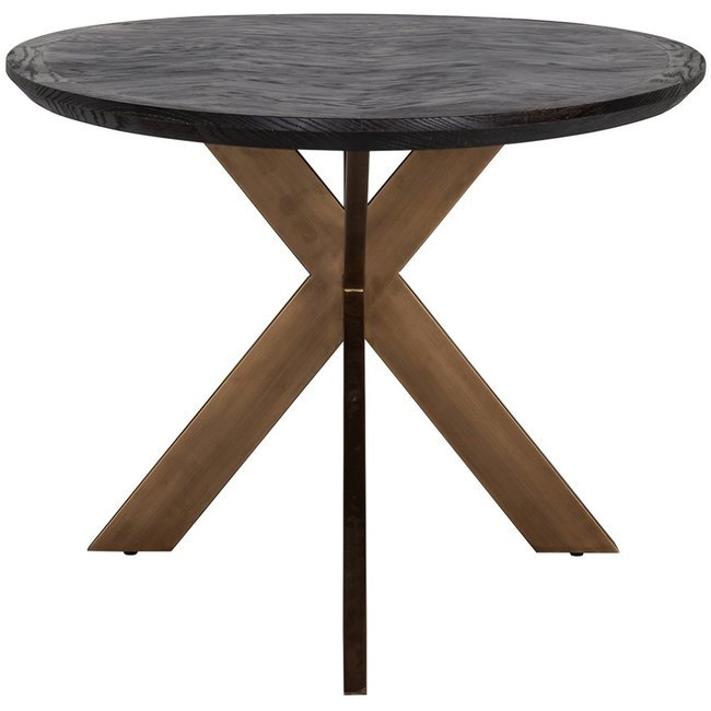 Richmond Interiors  Eettafel Blackbone brass ovaal 260 (Black rustic)