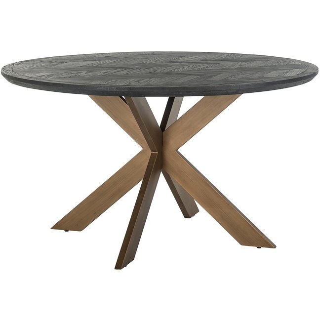 Richmond Interiors  Eettafel Blackbone brass 140Ø (Black rustic)