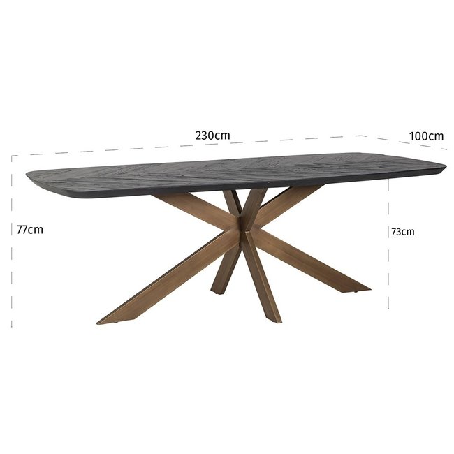 Richmond Interiors  Eettafel Hayley 230 (Dark coffee)