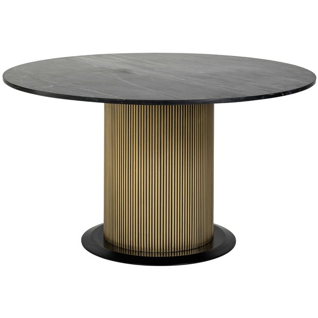 Richmond Interiors  Eettafel Ironville Ø140 (Black/gold)