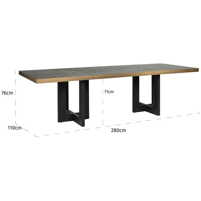 Richmond Interiors  Eettafel Cambon 280 (Dark coffee)