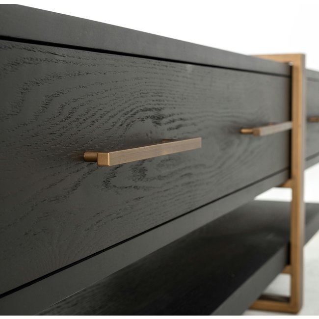 Richmond Interiors  TV-dressoir Cambon 3-laden (Dark coffee)