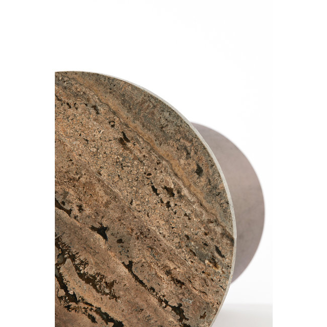 Light en Living Bijzettafel 36x36x51 cm YNEZ travertin  bruin+koper