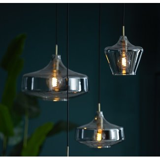 Light en Living Hanglamp Ø29,5x21 cm SOLNA antiek brons+smoke glas Light en Living Hanglamp Ø29,5x21 cm SOLNA antiek brons+smoke glas