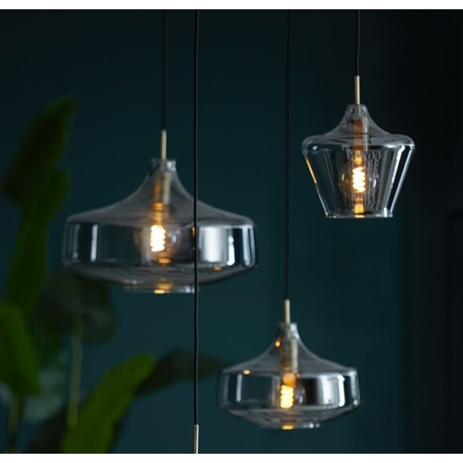 Light en Living Hanglamp Ø29,5x21 cm SOLNA antiek brons+smoke glas