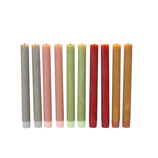 Countryfield Dinerkaars LED Diner rustiek roze met beweegbare vlam – 2 stuks