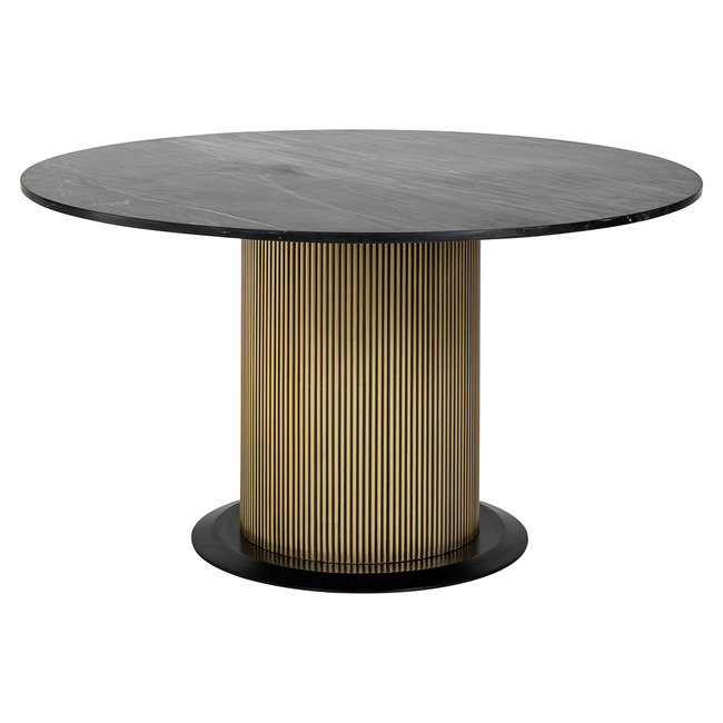 Richmond Interiors  Eettafel Ironville Ø140 (Black/gold)