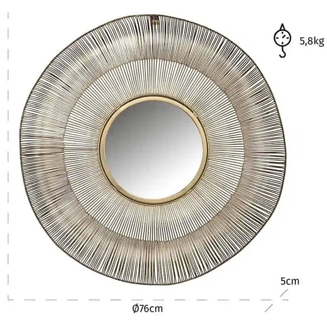 Richmond Interiors  Spiegel Aliza 75Ø (Brushed Gold)