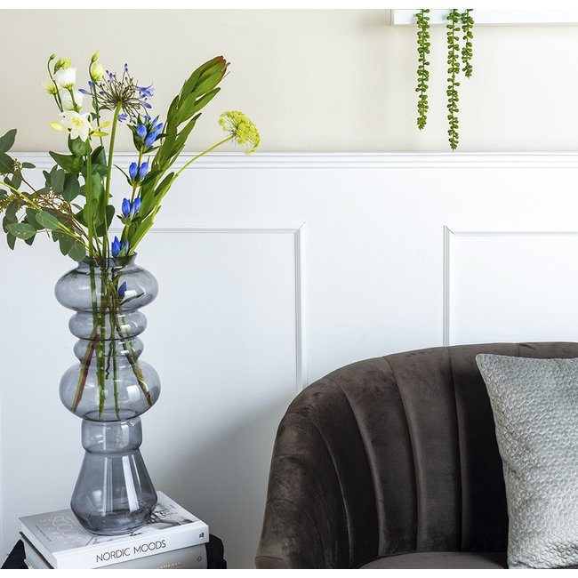 Present Time Vaas Morgana glas groot donkergrijs