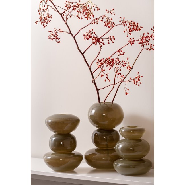 Present Time Vaas Bubbles glas groot Donkergroen