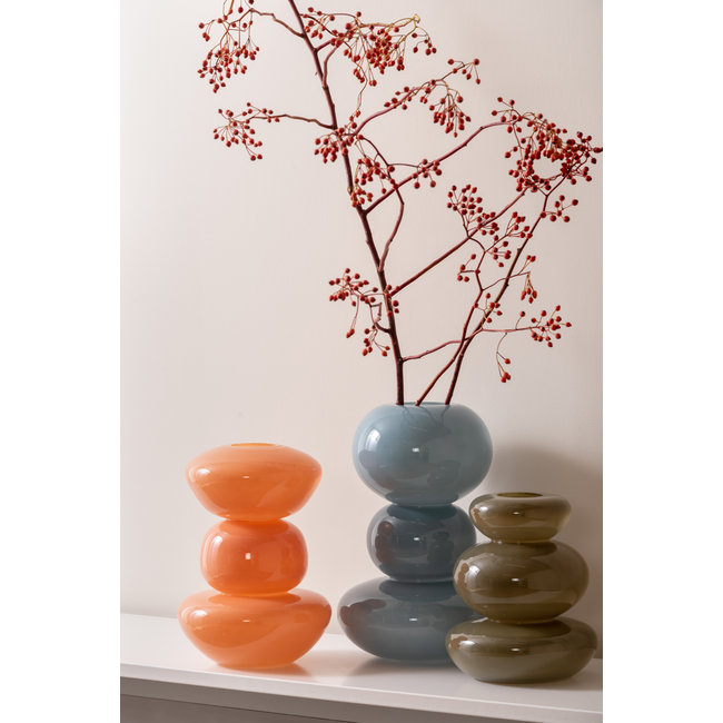 Present Time Vaas Bubbles glas groot lichtblauw