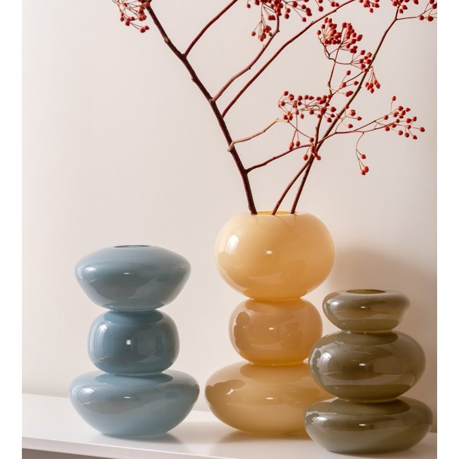 Present Time Vaas Bubbles glas groot lichtgeel