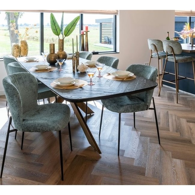 Richmond Interiors  Counterstoel Xenia thyme fusion / brushed gold legs (Fusion thyme 206)