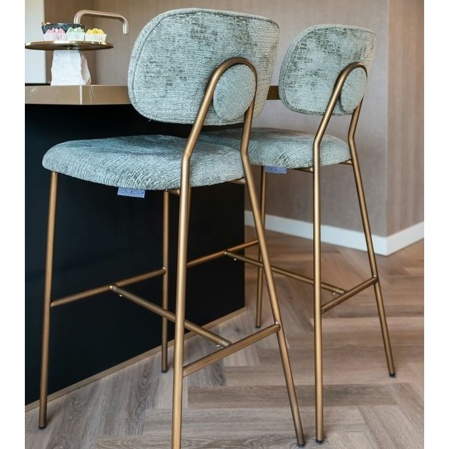 Richmond Interiors  Counterstoel Xenia thyme fusion / brushed gold legs (Fusion thyme 206)