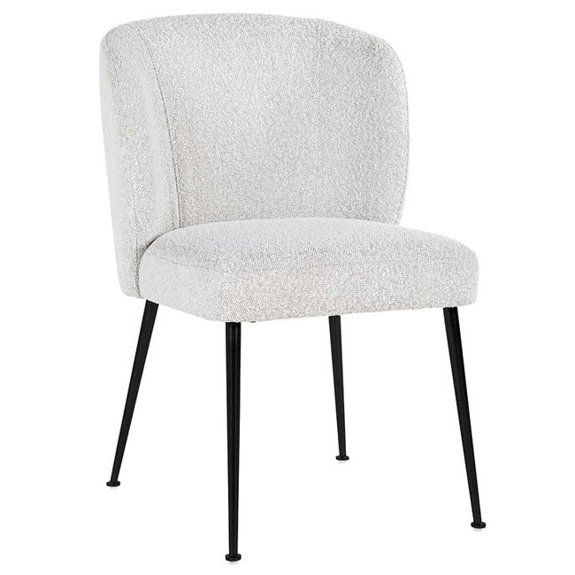 Richmond Interiors  Stoel Fallon White Bouclé zwart