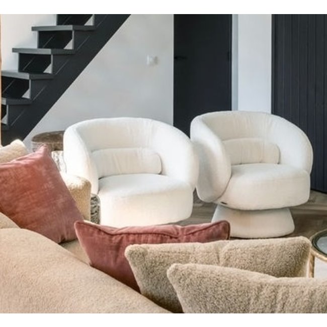 Richmond Interiors  Draaifauteuil Senna white furry