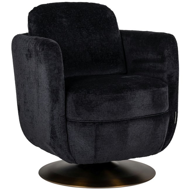 Richmond Interiors  Draaifauteuil Turner black chenille