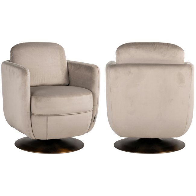Richmond Interiors  Draaifauteuil Turner khaki velvet