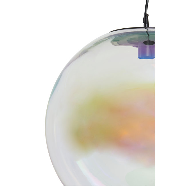 Light en Living Hanglamp MEDINA glas  rainbow+zwart - 3 afmetingen
