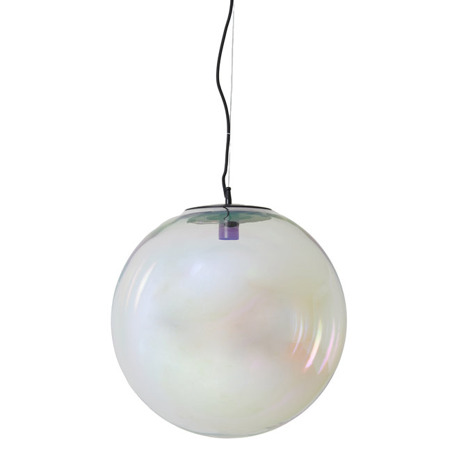 Light en Living Hanglamp MEDINA glas  rainbow+zwart - 3 afmetingen