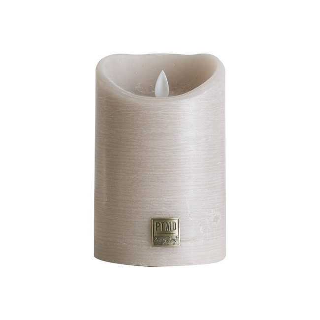 PTMD LED Licht Kaars rustiek beige met beweegbare vlam - Diverse afmetingen