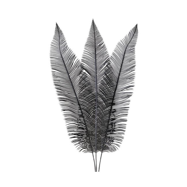 Light en Living Ornament 3 bladeren 14x0,5x89 cm  FERN zwart