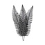 Light en Living Ornament 3 bladeren 14x0,5x89 cm  FERN zwart
