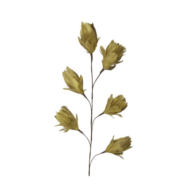 Light en Living Ornament 6 bloemen 90 cm TULIP  okergeel