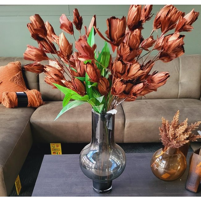 Light en Living Ornament 6 bloemen 90 cm TULIP koper
