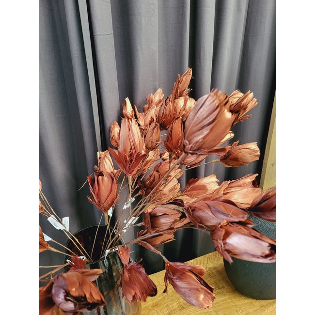 Light en Living Ornament 6 bloemen 90 cm TULIP koper