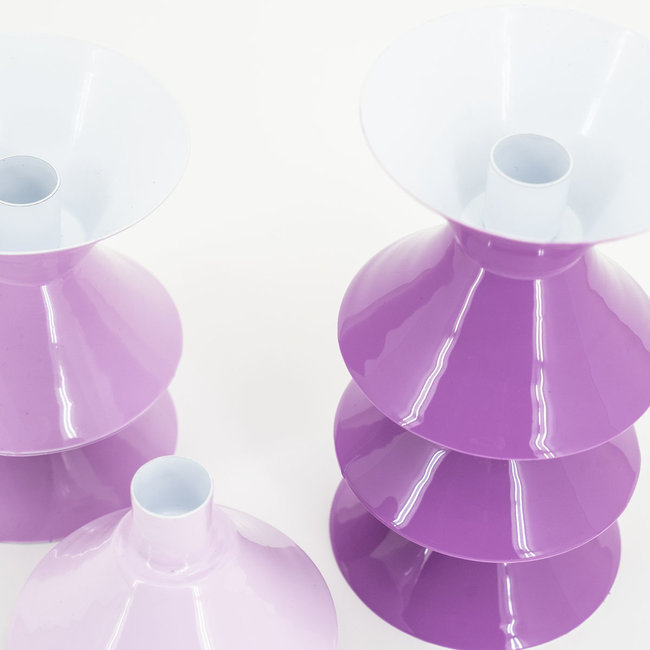 By Boo Set van 3 kandelaren Yack – lila
